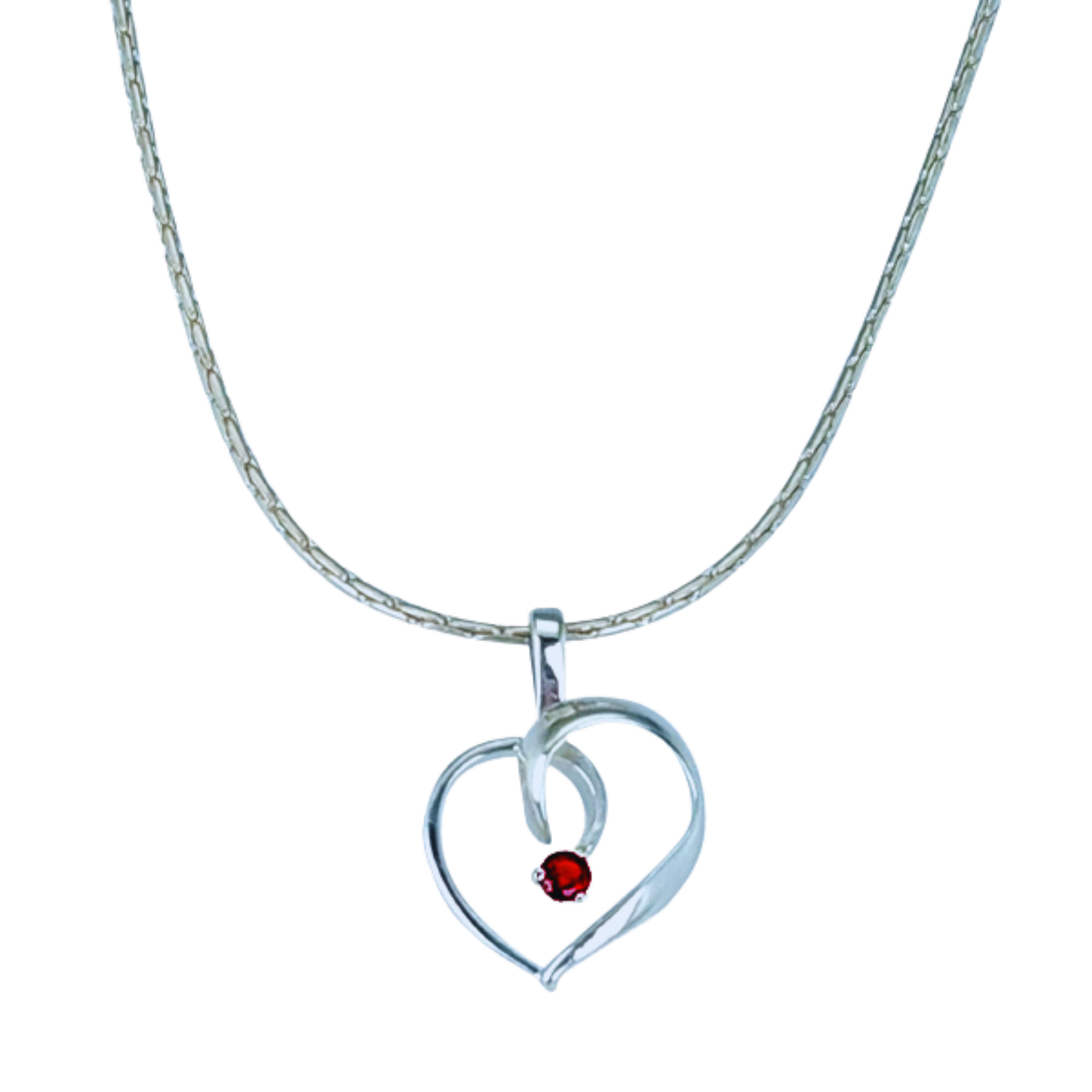 P012 garnet P-012 Sterling Silver Pendant Collection - Image 1